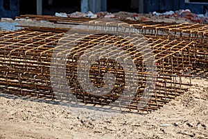 Construction site of a brick house