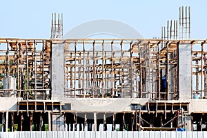 Construction site building, Construction home architecture project area, House construction image for background, cement wood