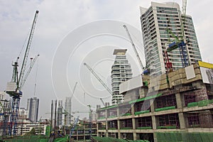 Construction site buildings in the capital