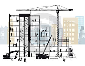 Construction site in city