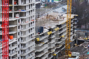 Construction site of a  civil multi storey building