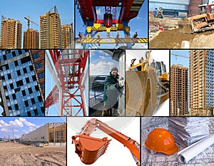 Construction site collage