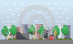 Construction site concept vector illustration in flat style.