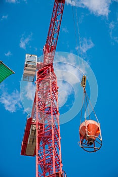 Construction site with concrete building