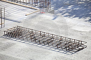 Construction site concrete steel