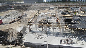 Construction Site, construction crane, architecting with aerial view