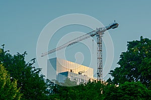 Construction site crane