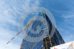 Construction site crane perspective