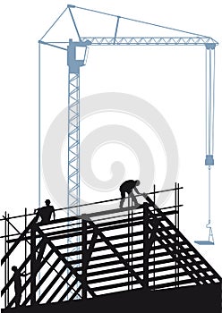 Construction site with crane