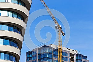 Construction site crane modern building