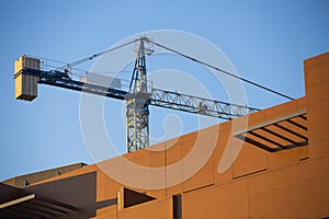 Construction site with crane.