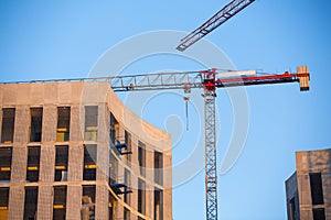 Construction site with crane.