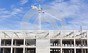 Construction site with crane