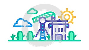 Construction site with crane, urban development and building, vector design Generative AI