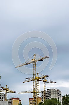 Construction site with cranes