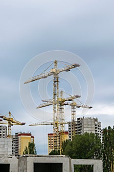 Construction site with cranes