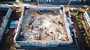 Construction site with cranes