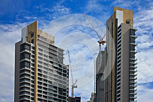 Construction site with cranes