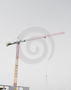 Construction site, cranes, building a house