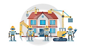 Construction Site with Cranes, Building Progress, vector design Generative AI