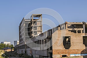 Construction site. Developing of modern civil engineering. Construction industry