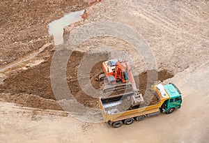 Construction Site and Excavator
