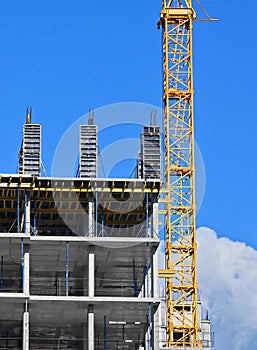 Construction site with formwork