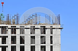 Construction site with formwork