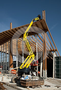 Construction site: glued laminated timber photo