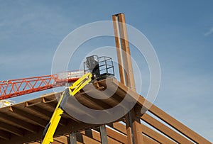 Construction site: glued laminated timber photo