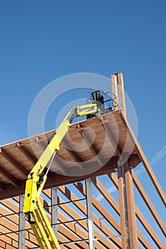 Construction site: glued laminated timber photo