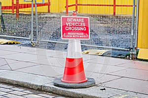 Construction site health and safety message rules sign board signage on fence