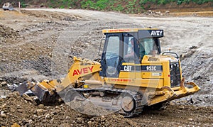 Construction Site with heavy excavating machinery