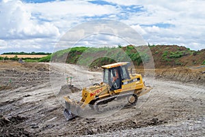 Construction Site with heavy excavating machinery