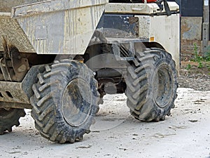 Construction site heavy plant truck