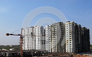 Construction site in Hyderabad India photo