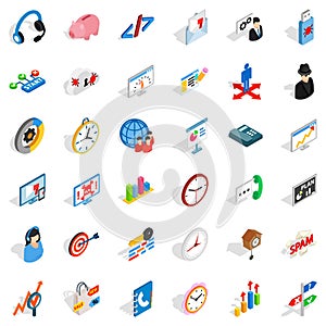 Construction site icons set, isometric style