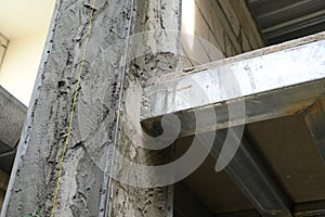 construction site industry with cement pole, interior design