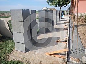 Construction site, iron and concreet