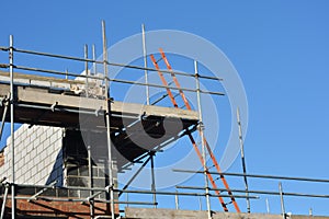 Construction site with ladder