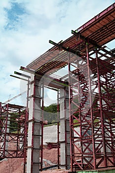 Construction site of a motorway bridge