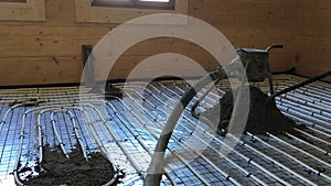 Construction site - machine screed floor