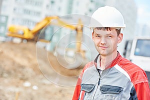 Construction site manager worker portrait