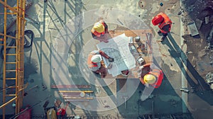 The construction site meeting. AI generated photo