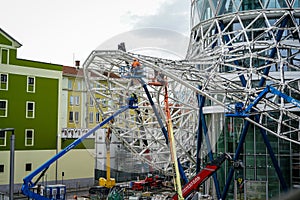 Construction site in Milan, Italy.