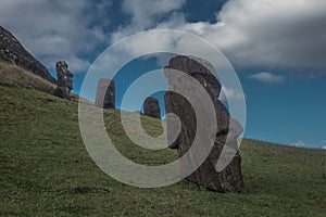 Construction site of the moai of Easter Island
