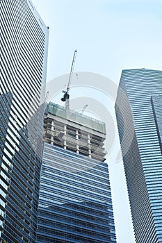 Construction site of modern skyscraper Singapore