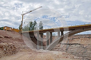 Construction site motorway bridge