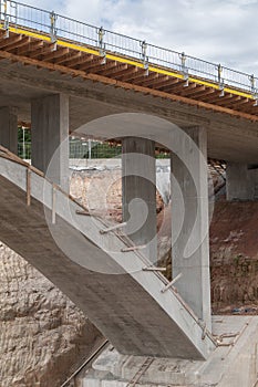 Construction site motorway bridge