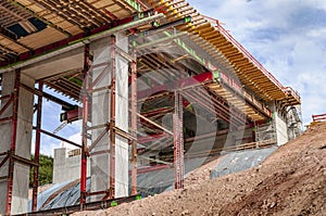 Construction site of a motorway bridge